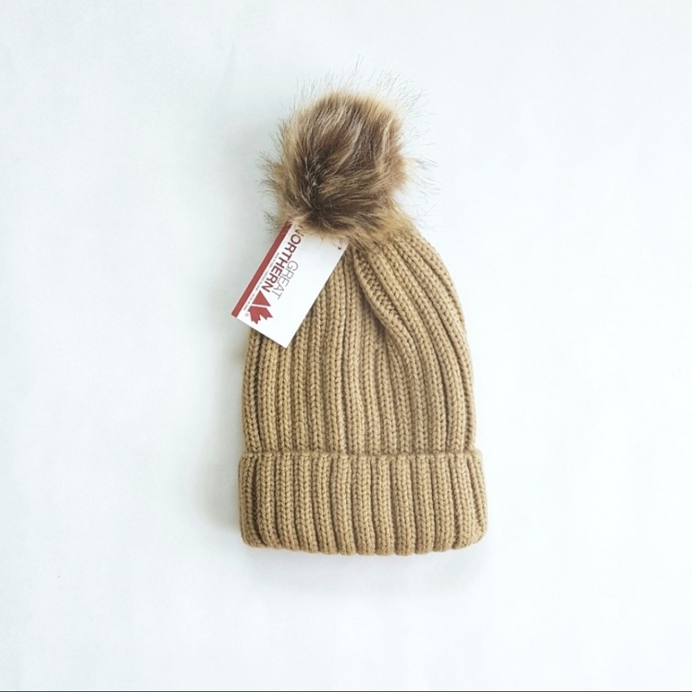 Faux Fur Pom Pom Beanie